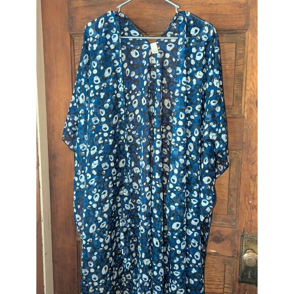 New cato womens one size cover up swim Pom Pom Blue Light Weight - Picture 3 of 8